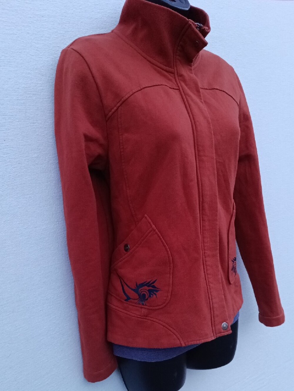 Women's Rust Red Zip-Front Jacket - Picture 2 of 11